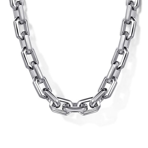 22" 925 Sterling Silver Faceted Chain Necklace