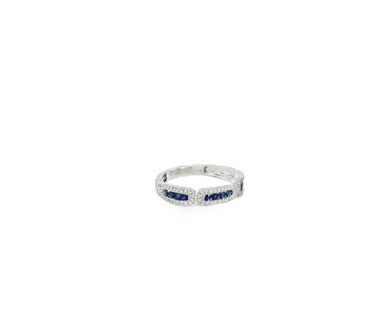 White Gold Sapphire and Diamond ring