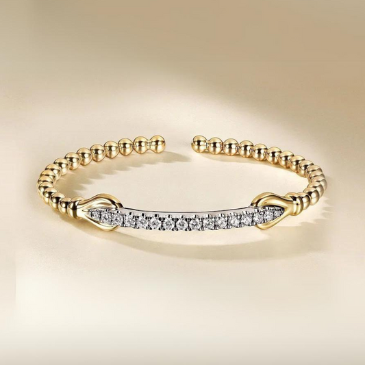 14K Two-Tone Bujukan and Diamond Bangle - LIMITED COLLECTORS EDITION