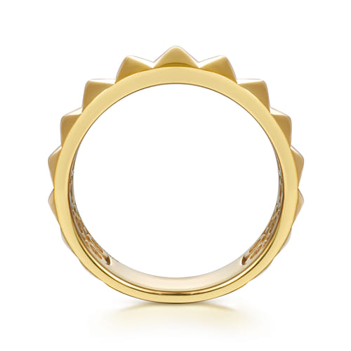14K Yellow Gold Pyramid Bold Stackable Cigar Band – Kaslique Collection