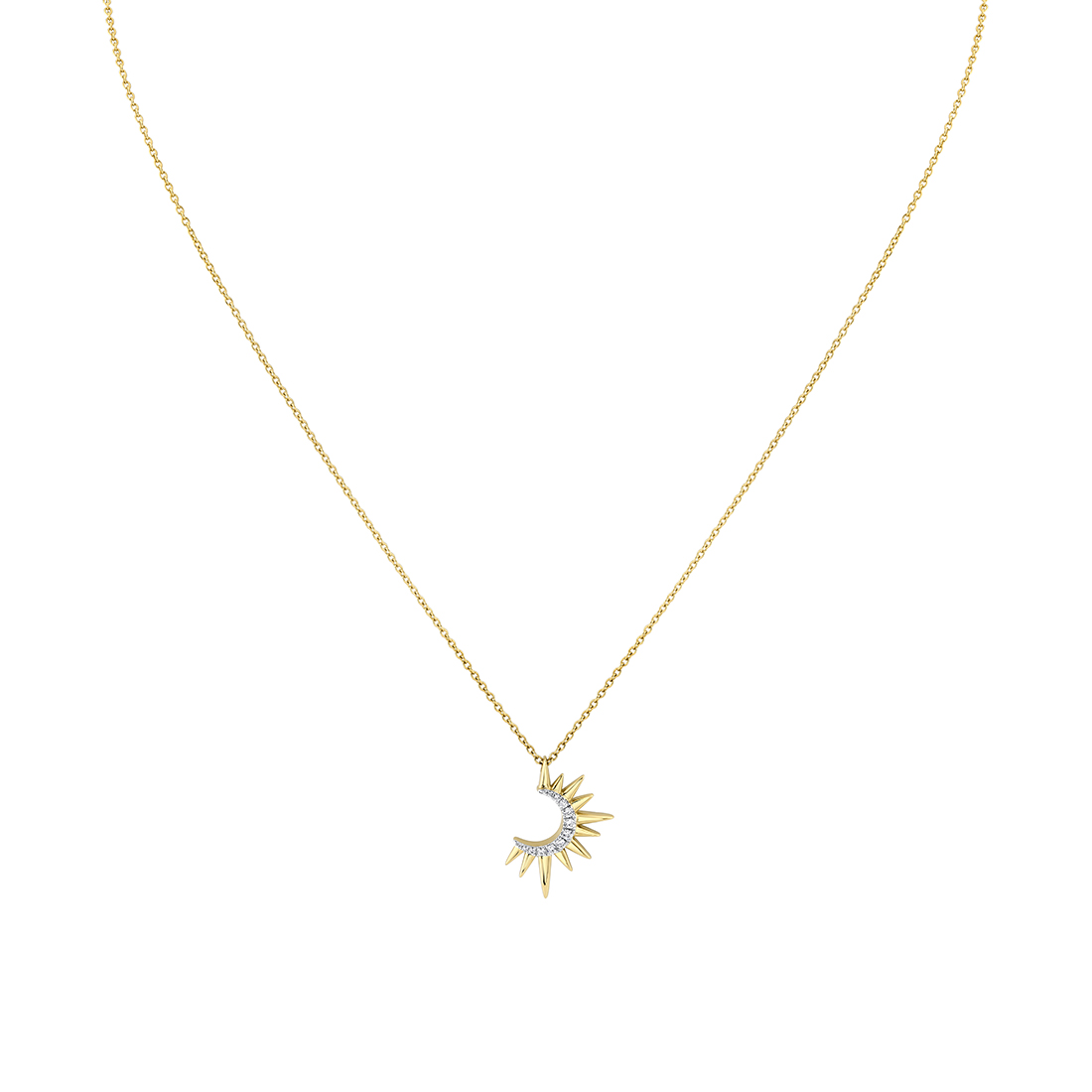 14K Solaz Open Sun Diamond Necklace