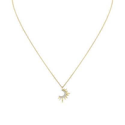 14K Solaz Open Sun Diamond Necklace