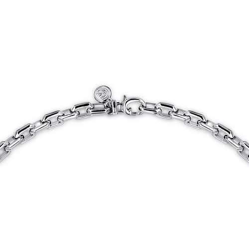 22" 925 Sterling Silver Faceted Chain Necklace