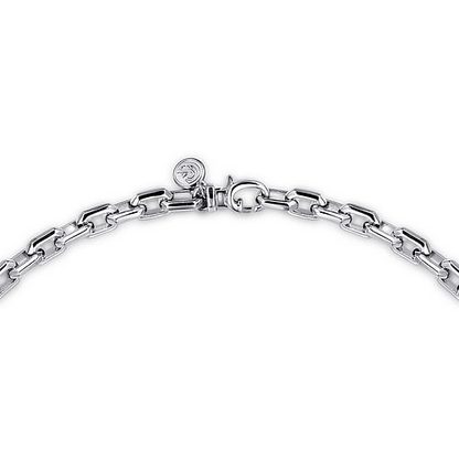 22" 925 Sterling Silver Faceted Chain Necklace