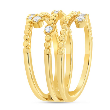 18K Yellow Gold Uneek Lace Collection Diamond Ring - 0.34 Carats