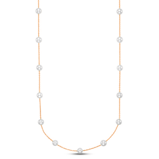 Rose Gold Tin Cup Pearl Necklace