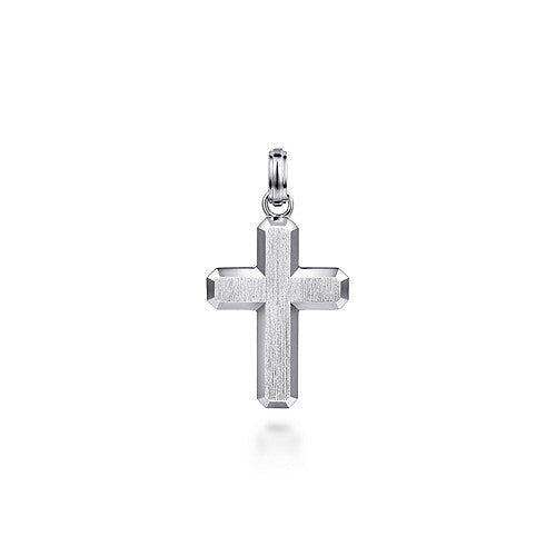 925 Sterling Silver Brushed Cross Pendant