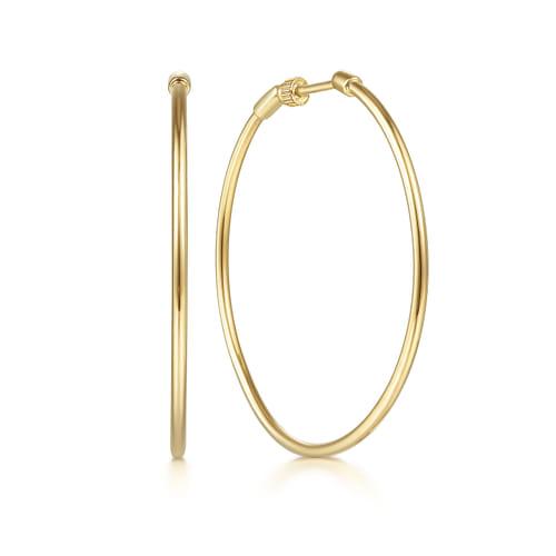 Gabriel & Co | 14K Yellow Gold 40mm Round Classic Hoop Earrings