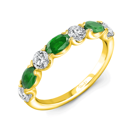 Precious Collection 1-Row Oval Shaped Emerald Fashion Ring