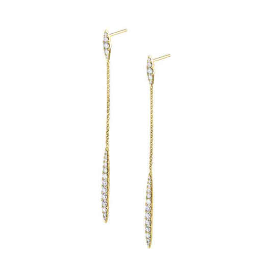 14K Diamond Drop Earrings
