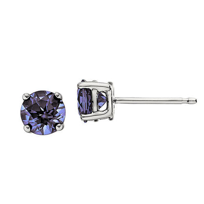 Classic Birthstone Stud Earrings with Alexandrite