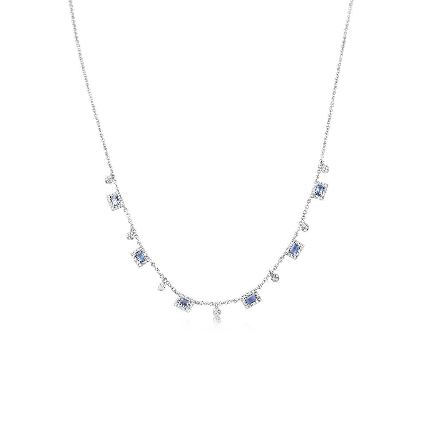 Meira T Designs | White Gold And Blue Sapphire Layering Necklace