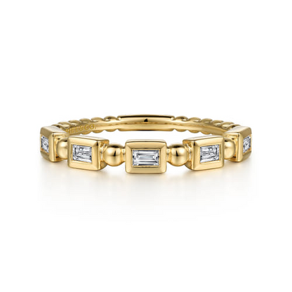 Gabriel & Co | 14K Yellow Gold Diamond Geometric Stackable Ring