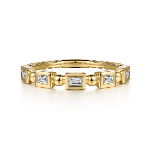 Gabriel & Co | 14K Yellow Gold Diamond Geometric Stackable Ring