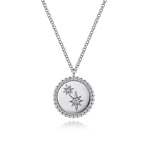 925 Sterling Silver Diamond Star Pendant Necklace