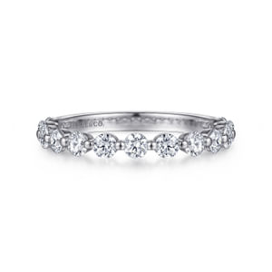 Gabriel & Co | Devinne - 14K White Gold Single Prong Diamond Anniversary Band - 0.8 ct