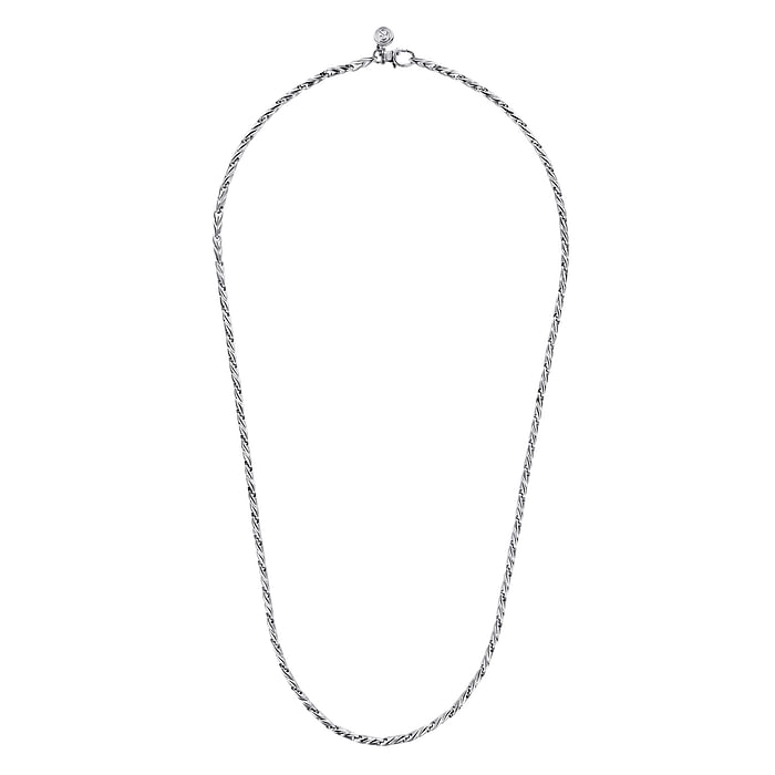 22" 925 Sterling Silver Hollow Men's Link Chain Necklace