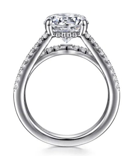 14K White Gold Diamond Engagement Ring Setting – Contemporary Collection