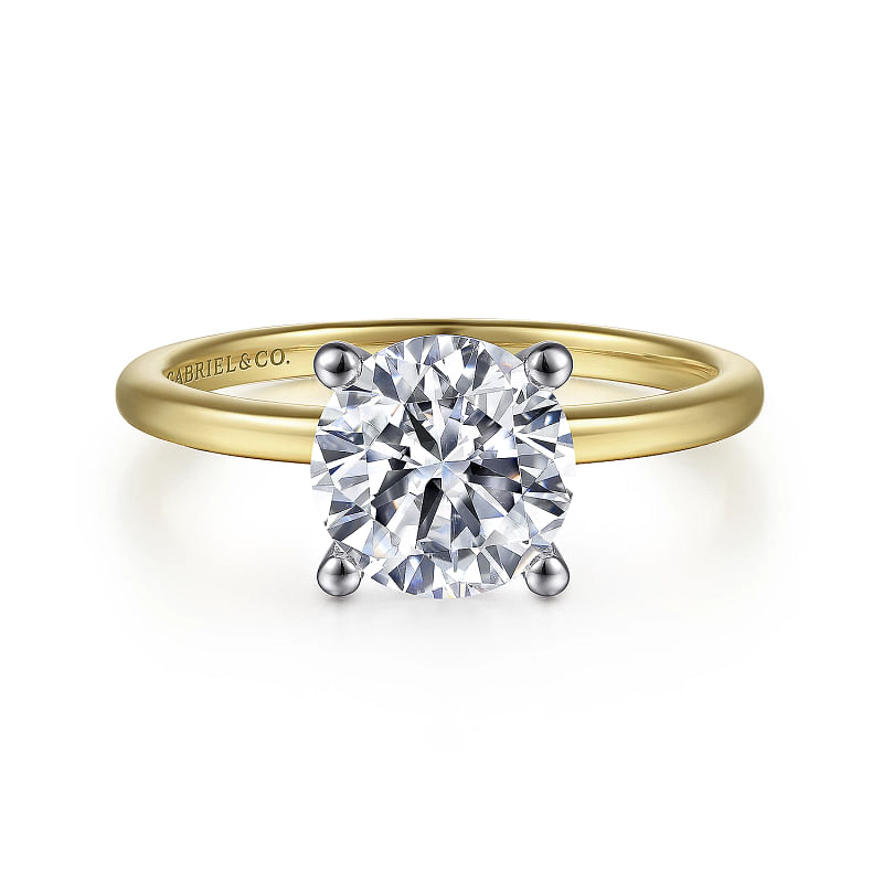 Gabriel & Co | Evelina - 14K White-Yellow Gold Diamond Engagement Ring
