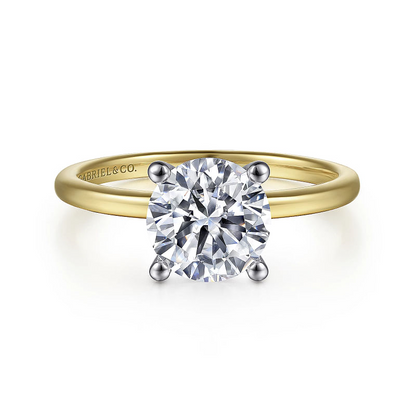 Evelina - 14K White-Yellow Gold Diamond Engagement Ring