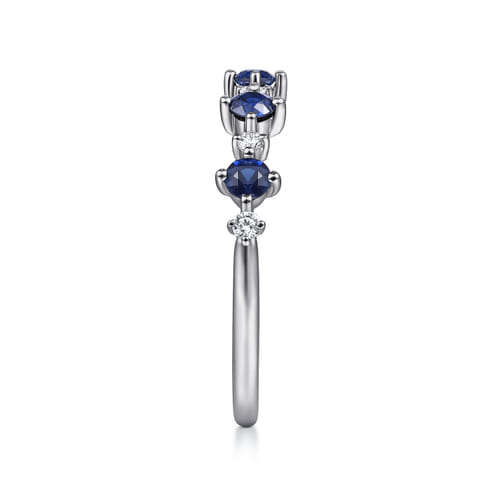 14K White Gold Alternating Diamond and Sapphire Ring (.09 CTW Diamonds / .42 CTW Sapphires)