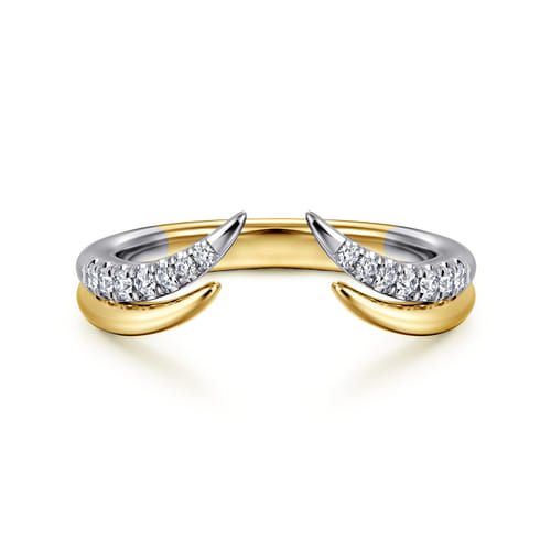14K White-Yellow Gold U-Setting Diamond Open Anniversary Band (.15 CTW)