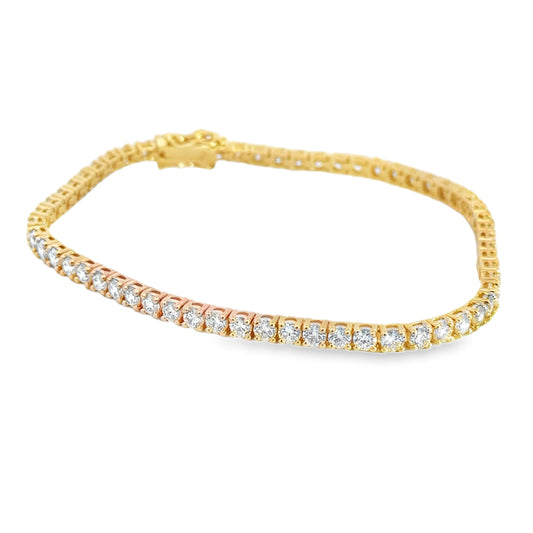 14K Yellow Gold Diamond Tennis Bracelet - 5.34 Carats