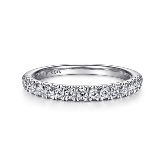 14K White Gold Diamond Stackable Band