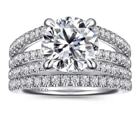 14K White Gold Diamond Engagement Ring Setting – Contemporary Collection