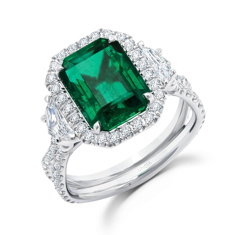 Uneek | Precious Collection Emerald Diamond Ring