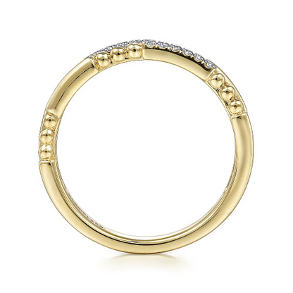 14K Yellow Gold Bujukan Diamond Stackable Ring