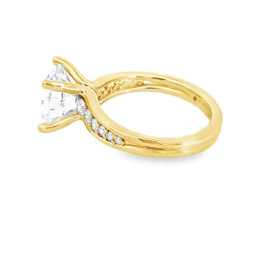 14K Round Cut Multi Stone Diamond Engagement Ring