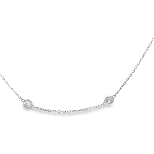 14K White Gold Diamonds by the Yard Necklace - 2.00 Carats