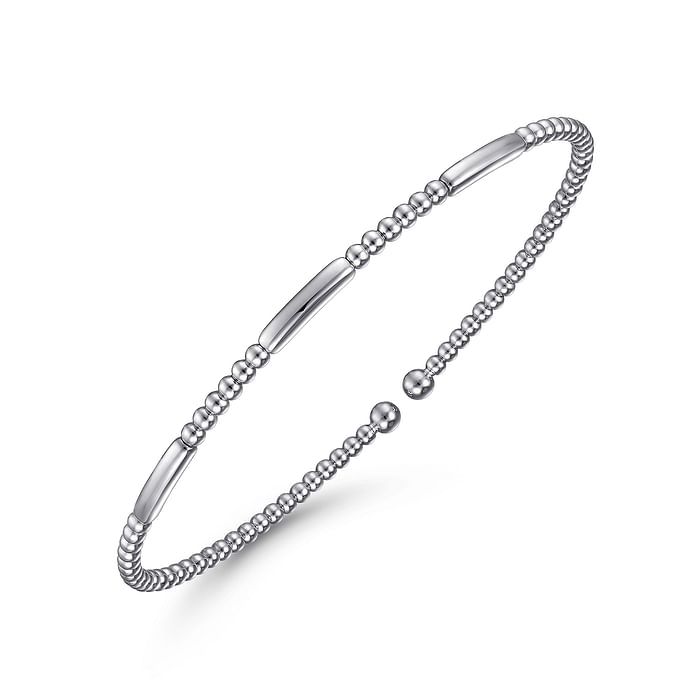 14K White Gold Bujukan Open Bangle