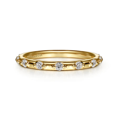 14K Yellow Gold Contemporary Collection Diamond Stackable Ring - 0.28 Carats
