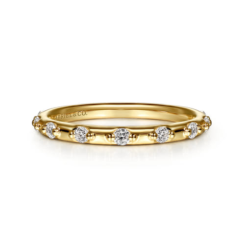 14K Yellow Gold Contemporary Collection Diamond Stackable Ring - 0.28 Carats