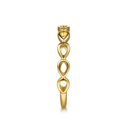 14K Yellow Gold Pear Shape Stackable Ring