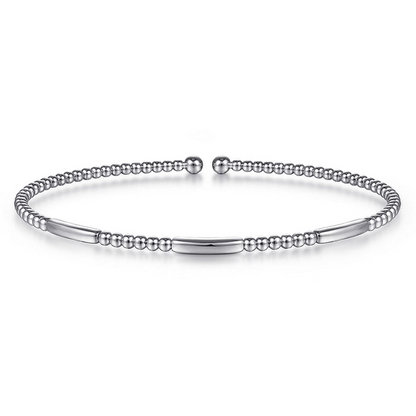 14K White Gold Bujukan Open Bangle