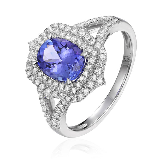 Tanzanite Royale Halo Ring