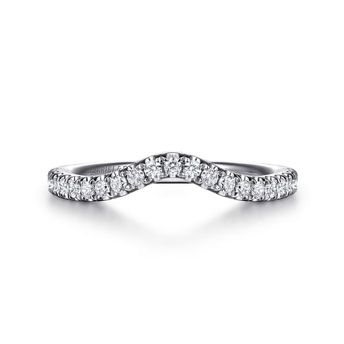 14K White Gold Diamond Wedding Band