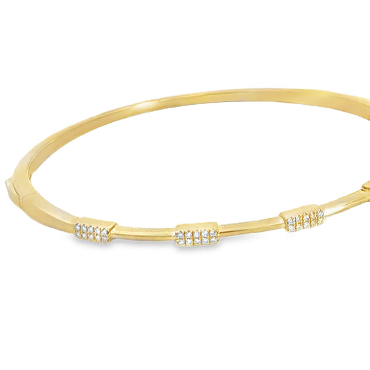 14K Yellow Gold Stackable Collection Diamond Bangle