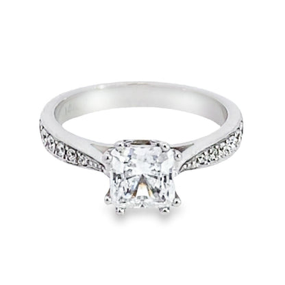 14K White Gold Accented Engagement Ring