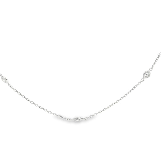 14K White Gold Diamonds by the Yard Necklace