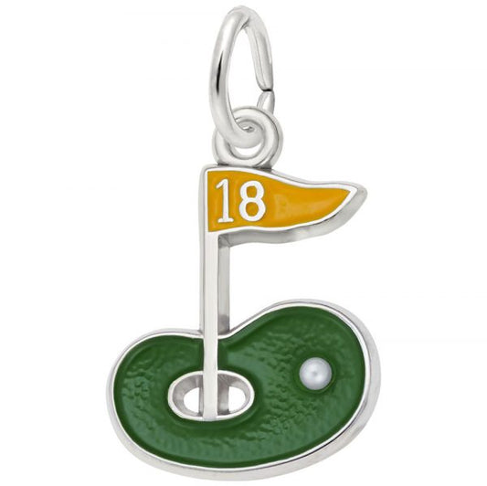 Painted Golf Green Charm