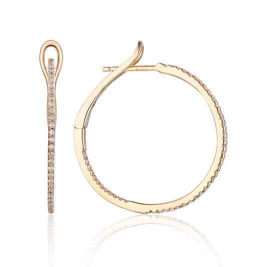 14K Inside Out Hoop Earrings