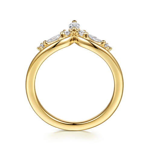 14K Yellow Gold Marquise and Round Diamond Anniversary Band (.25 CTW)