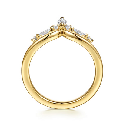 14K Yellow Gold Marquise and Round Diamond Anniversary Band (.25 CTW)