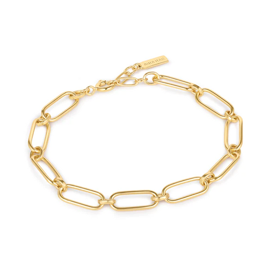 Gold Cable Connect Chunky Chain Bracelet