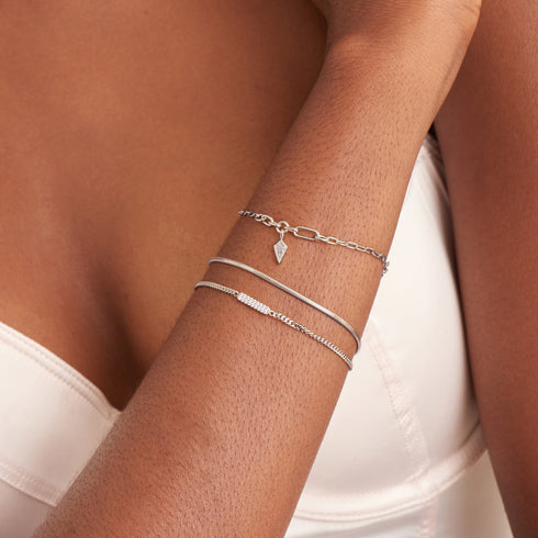 Silver Glam Bar Bracelet