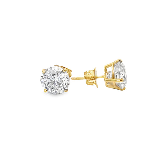 14K Yellow Gold Diamond Stud Earrings (4.11 CTW) – Style 1874